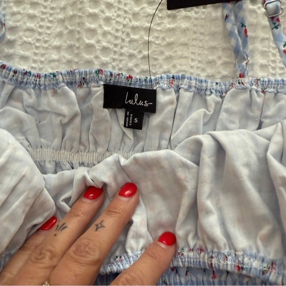 NWT Lulu’s Delightful Blue Gingham Two-Piece Midi Dress - Sz Small - Picture 10 of 12
